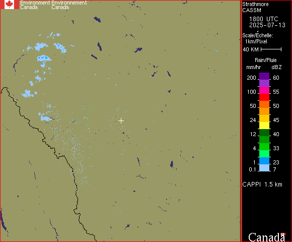 CASSM radar progression for July 13 up until storm initiation time